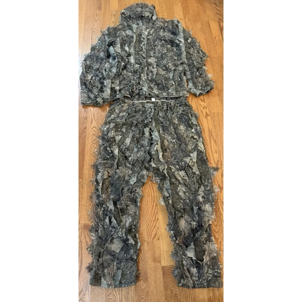 True Timber Ghillie Leafy Suit 3xl 3D Camo Jacket Pants Made In USA Hunting